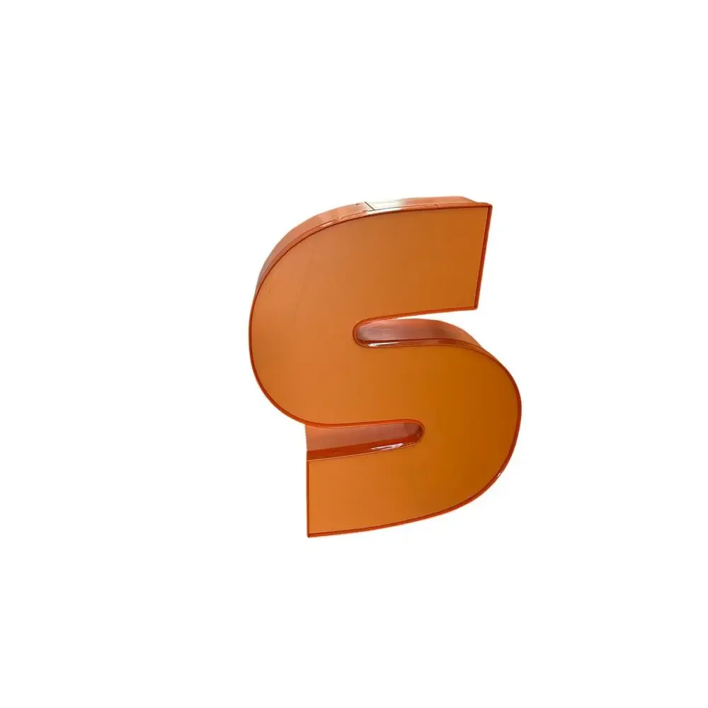 Commercial Channel Letter S Storefront Sign 22” SSC Lighted Orange